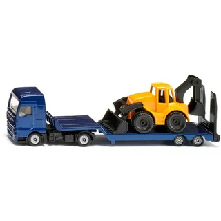 Siku 1761 - Lkw mit Baggerlader Blau/Gelb 1:87