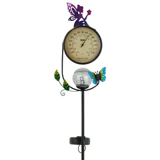 Solar-Gartenstecker Thermometer LED Solarleuchte Gartendeko Solar-Leuchte Lampe