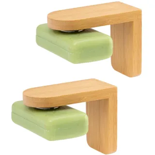 bremermann Magnet, Braun, Holz, 4.5x9x7 cm, Badaccessoires, Waschplatzzubehör, Seifenschalen