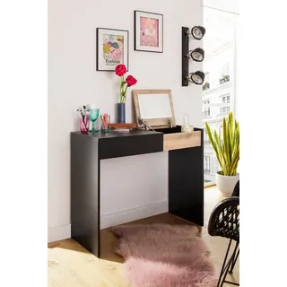loft24 Schminktisch Ophelia - Frisiertisch Kosmetiktisch Schminkkonsole Make-Up Tisch, Frisiertisch mit integriertem Spiegel, Konsolentisch, modern schwarz