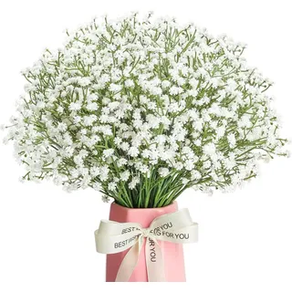 Kunstblumen Gypsophila 12 Stueck, weiße Farbe, 53 cm, fuer Hochzeiten und Wohnraumdekoration