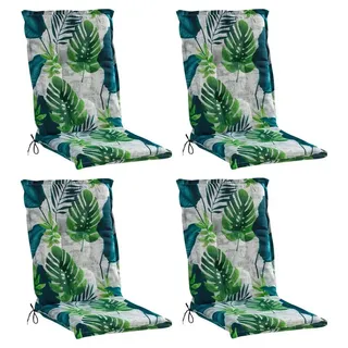 GO-DE Hochlehnerauflage CELINE, 50 x 120 cm, Grau, Baumwolle, Polyester, (4 St), Gartenstuhlauflage für Hochlehner blau|grau|grün