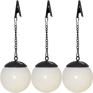 Star Trading Solarleuchte Kunststoff Ø 10 cm 3er Set weiß