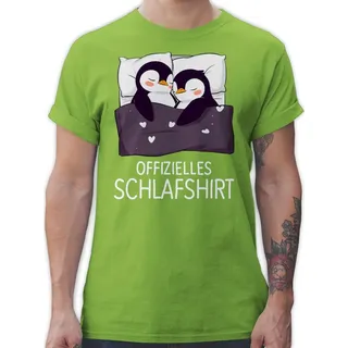 Shirtracer T-Shirt Offizielles Schlafshirt Pinguin Pärchen Geschenk Paar Geschenke Valent Pärchen grün M
