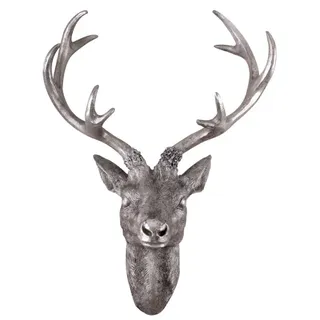 Lex Hirschgeweih Silber Metall 47,5x61 cm