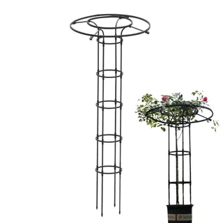 Sucritude Garten Rankhilfe Aus Metall, Blauregen Schirm Rankhilfe, Rankhilfe Für Kletterpflanzen Zimmer, Rosen Kletterhilfe Wetterfest Garten Rankgitter Tomatenkäfig Pflanzenstütze Obelisk