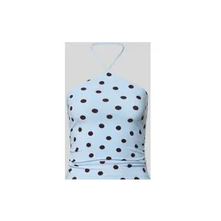 Neckholder-Top im Allover-Look Modell 'Bowie', Blau, 34