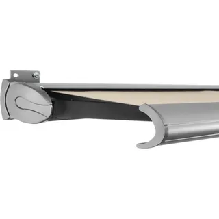 SOLUNA Kassettenmarkise Exclusiv 4,5x1,5 Stoff Dessin 320930 Gestell E6EV1 silber eloxiert Antrieb links inkl. Motor und - Silber