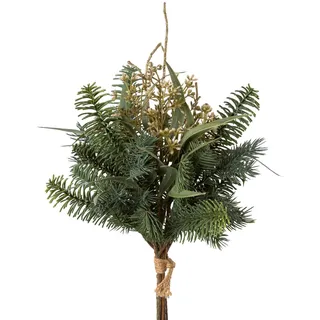 CREATIV green weihnachtlicher Eukalyptus-Tannenbund mit goldenen Beeren 43 cm I künstliches Weihnachts-Gesteck in Gold grün I Festliche Weihnachtsdeko I Tischdeko für Weihnachten I Weihnachtsgesteck