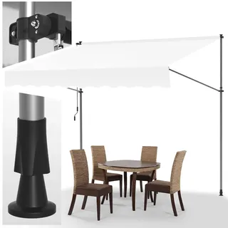 Klemmmarkise 300x120cm Greme mit Handkurbel Balkon, Joparri Balkonmarkise ohne Bohren, Markise UV-beständig & höhenverstellbar 211.5-305cm, Sonnenschutz wasserdicht