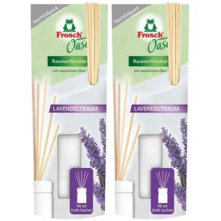 FROSCH Raumduft 2x Frosch Oase Raumerfrischer Lavendeltraum Nachfüllpack 90 ml
