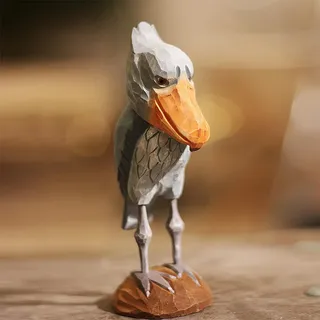 TALKLEK Shoebill Storch - Holzfigur Shoebill Storch Statue Handgefertigte Holz Geschnitzte Schuhschnabel Storch Dekor Sammlerstück