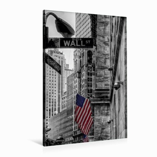 Premium Textil-Leinwand 80 x 120 cm Hoch-Format New York - Wall Street | Wandbild, HD-Bild auf Keilrahmen, Fertigbild auf hochwertigem Vlies, Leinwanddruck von Carina Buchspies