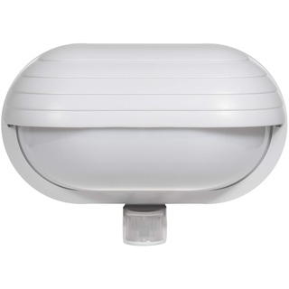 Maclean MCE33 Außen Wandleuchte mit Bewegungssensor Bewegungsmelder 60W 180° PIR Garten Lampe Lampenfassung Lampenhalter E27 (Weiß)