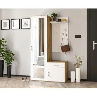ax living Garderobenschrank Magnola 100 x 180,5 x 35 cm Weiß