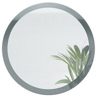 Vladon Wandspiegel Globe (dekorativer runder Spiegel, für Flur und Wohnzimmer mit MDF-Rahmen), in Grau Hochglanz (80 cm Durchmesser) grau