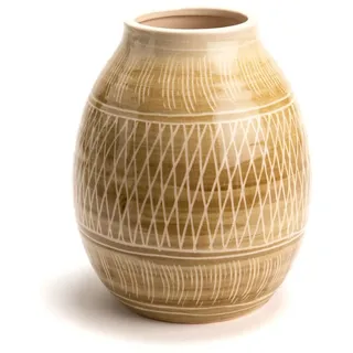 Vase Kimia taupe 20 cm - Gelb Rund Amadeus-Steingut 17x17 cm