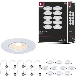 Paulmann Einbauleuchte 10er-Pack rund 90mm GU10 max. 10x10W 230V dimmbar Weiß