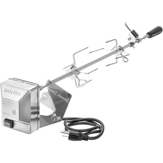 Onlyfire BRK-6013 Edelstahl Grillspieß Set für Weber Spirit 300 Serie, Genesis 300 Serie und ältere Modelle Gasgrill, inkl. 2X Fleischnadeln, Motor, 220V-240V, Drehspieß, Rotisserie, Drehspiess