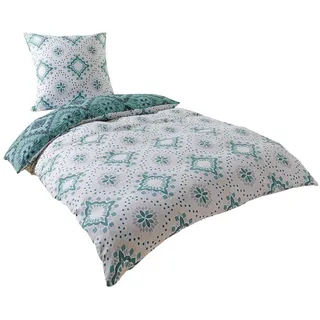Traumschlaf München ornamental Mikrofaser Grün 240 x 220 cm + 2 x 80 x 80 cm