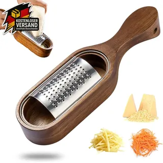 Edelstahl Parmesanreibe mit Behälter für Käse Schokolade Ingwer Küchenhelfer