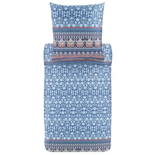 Bassetti Bettwäsche MIRA, Satin, 1 teilig, Áus satinierter Baumwolle mit Allover-Print blau