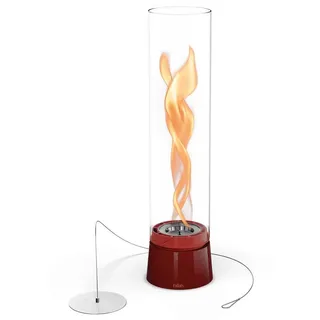 höfats Tischfeuer SPIN air (Packung, rauchfreie Tischfeuerstelle für Indoor und Outdoor), Feuerschale mit Flammenwirbel für Tischdeko, wärmende Feuersäule rot Ø 12 cm