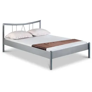 BED BOX Metallbett, Silber, Metall, 100x200 cm, Schlafzimmer, Betten, Metallbetten