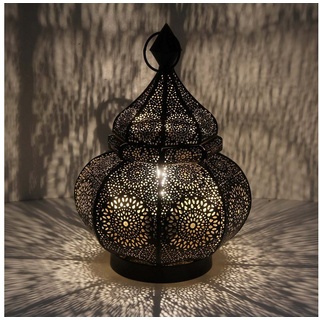 Casa Moro Teichleuchte Orientalische Tischlampe Asif handgemachte Bodenlampe, Nachttischlampe, ohne Leuchtmittel, Ramadan Tischleuchte, Eid Wohn Deko LN2070 schwarz