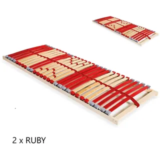 Coemo 2 Stk Lattenrost RUBY 7-Zonen 140 x 200 cm Lattenrahmen starr