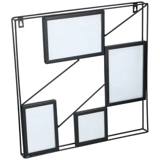 EDCO Bilderrahmen Metall-Bilderrahmen schwarz 4 Bilder 40x40cm Fotorahmen Bilderhalter W schwarz