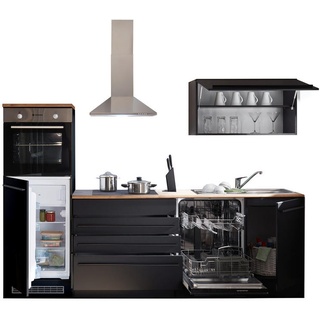 Mid.you Küchenleerblock, Schwarz, Kunststoff, 3 Schubladen, 260 cm, Küchen, Küchenzeilen & Küchenblöcke, Küchenzeilen ohne Geräte
