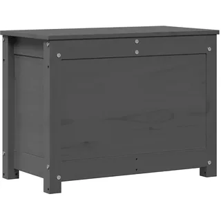 vidaXL Truhe, Aufbewahrungsbox mit viel Stauraum, Aufbewahrungstruhe mit Deckel mit Gasdruckfeder, Werkzeugkasten Holzbox Holztruhe, Grau Massivholz Kiefer