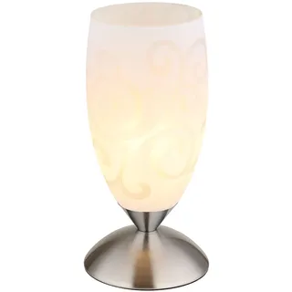 Tischlampe Tischleuchte Wohnzimmerlampe Touchdimmer Silber Metall D 12,5 cm