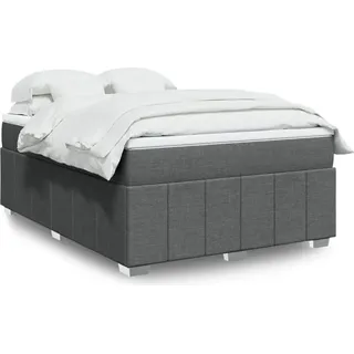 vidaXL Boxspringbett 140 x 200 cm Dunkelgrau