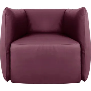 Sessel EGOITALIANO "Ludo Loungesessel, Designsessel, Clubsessel, elegant und zeitlos", lila (violett), B:80cm H:68cm T:80cm, Leder NUVOLE (Echtes Rindsleder). Halbnatürliches, halbnarbiges Rindsleder mit einer natürlichen Körnung von 1, 2 bis 1, 4 mm. Dieses Leder hat eine weiche, wachsartige Haptik mit mattem Aussehen und einem Wolkeneffekt. Es handelt sich um ein Naturleder, das die ursprünglichen Eigenschaften der Lederhäute nicht verändert. Das Vorhandensein von verheilten Narben, Körnungsunterschiede,