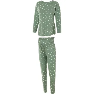 ESMARA® Damen Pyjama lang Umstand (Grün, XS(32/34))