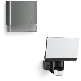 Steinel Bundle Bewegungsmelder is 180 Digi Anthrazit + LED-Strahler XLED Home 2 SC Schwarz, smarte Bluetooth Vernetzung und Steuerung per App