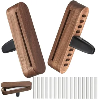 2 Stück Auto Diffuser für Ätherische Öle, autoduft rituals, Holz Auto Diffusor für Ätherische Öle, mit 16 PCS Nachfüllauflagen, Auto parfüm, Auto Zubehör Innenraum, für mehr Fahrspaß für Autos