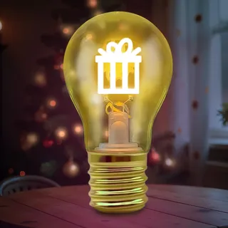 Fancysky LED Tischlampe in Form einer Glühbirne,Wiederaufladbare Lampe mit USB-Kabel,3 Helligkeitsstufen einstellbar,für Männer & Frauen,Partydekoration, stimmungsvolle Beleuchtung(Geschenk)