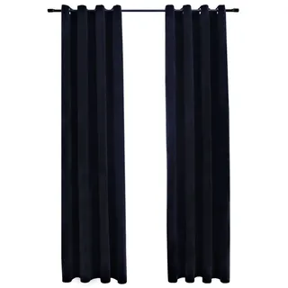 vidaXL Verdunkelungsvorhang Ösen 140 x 245 cm samt schwarz