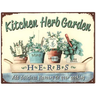 moritz Deko Blechschild Küche Kitchen Herb Garten Metallschild Retro Vintage-Design zur Dekoration Wanddekoration