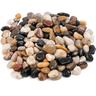 Relaxdays Flusskiesel Mix 2 kg 2-4 cm Beige/Braun/Grau/Mehrfarbig