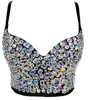 Woboren Damen Korsett Bustier BH Dessous Tank Top Trägertop Crop Top Corsage Schlanke Weste - S