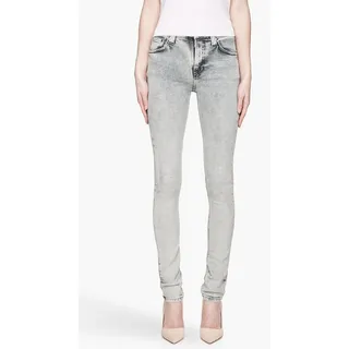 Nudie Jeans Skinny-fit-Jeans High Kai Black Bleach, Gr. W26 L32 grau