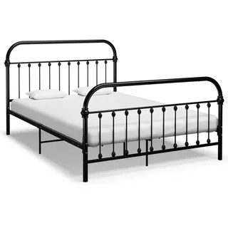 vidaXL Bettgestell Schwarz Metall 140×200 cm