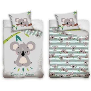 MTOnlinehandel Koala Tiere Grau 135 x 200 cm + 80 x 80 cm