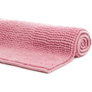 liebling Badematte, Fußbodenheizung geeignet, Polyester, rechteckig, Antirutsch-Beschichtung, sehr Saugfähig, Größe: 60x100 cm, altrosa rosa rechteckig | 60 cm x 100 cm