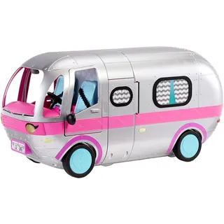 L.O.L. Surprise! Glamper-Spielset - Puppen-Wohnmobil in Silber metallic mit über 55 enthaltenen Teilen, Lichtern und Geräuschen, Pool, Rutsche und Möbelaccessoires, für Kinder ab 4 Jahren