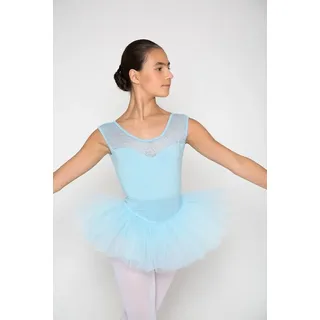 tanzmuster Tüllrock Ballett Tuturock Pia Tutu Ballettrock aus Tüll mit Bund aus Baumwolle blau 152/158